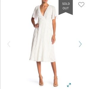 Off white embroidered wrap dress